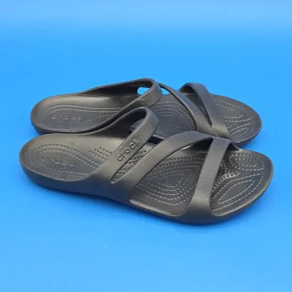 Crocs Sandals Women's Kadee II Strappy Slip-on Black Size 9 Comfort Shoe New - Picture 5 of 10